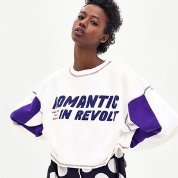 Zara cropped sweatshirt size S - Picture 2 of 9